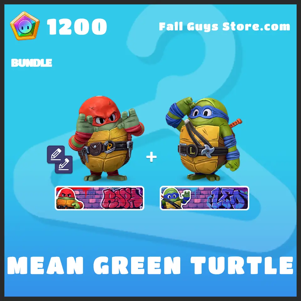 Mean Green Turtle Bundle Teenage Mutant Ninja Turtles Skins in Fall Guys